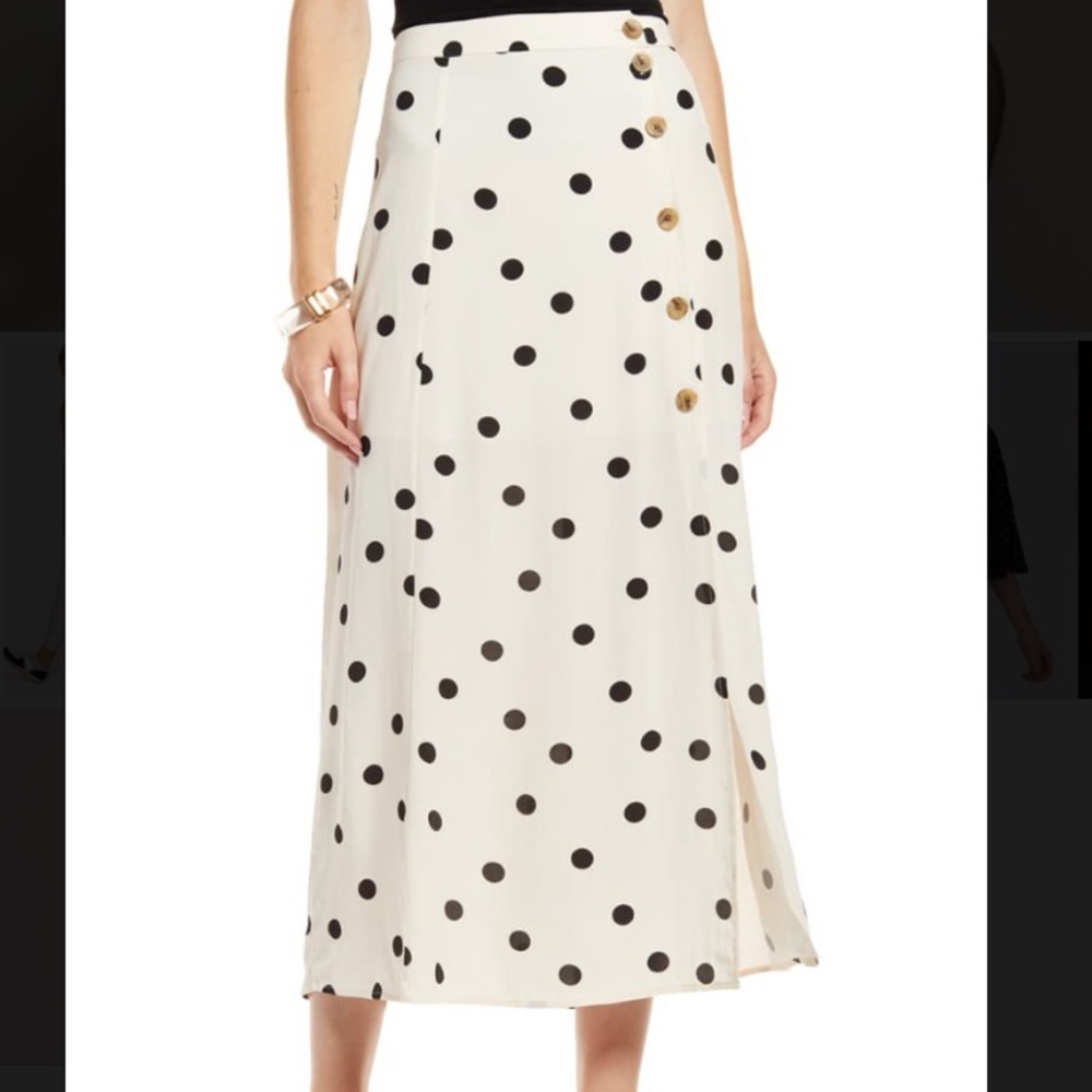 Something Navy High Waist Midi Skirt